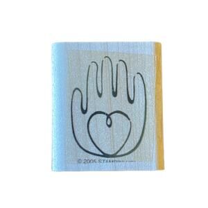 Stampin Up 2005 Hand With Heart Rubber Stamp NEW